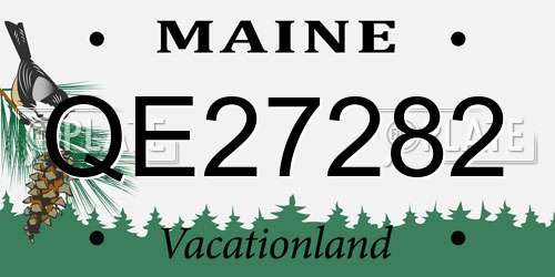 QE27282 Maine License Plate