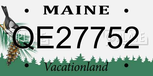 QE27752 Maine License Plate