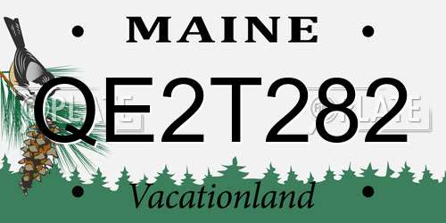 QE2T282 Maine License Plate