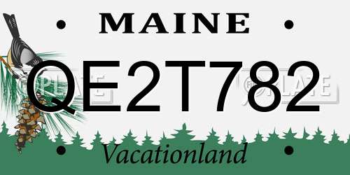 QE2T782 Maine License Plate