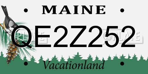 QE2Z252 Maine License Plate