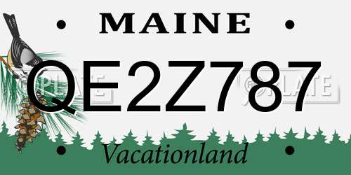 QE2Z787 Maine License Plate