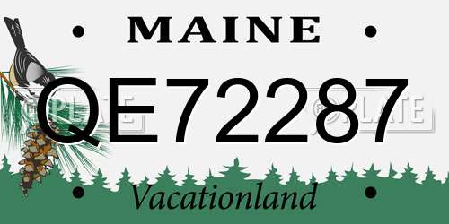 QE72287 Maine License Plate