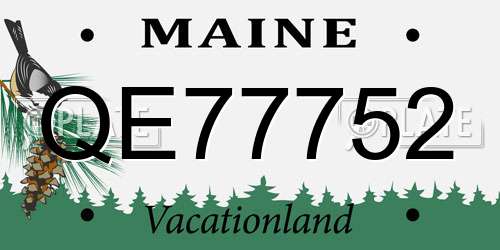 QE77752 Maine License Plate