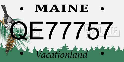 QE77757 Maine License Plate