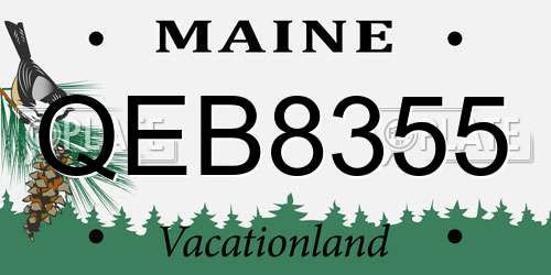 QEB8355 Maine License Plate