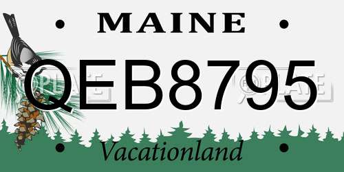 QEB8795 Maine License Plate