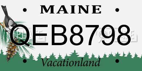 QEB8798 Maine License Plate