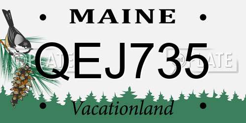 QEJ735 Maine License Plate