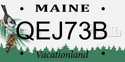 QEJ73B Maine License Plate
