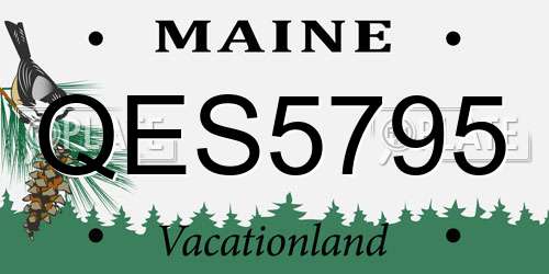 QES5795 Maine License Plate