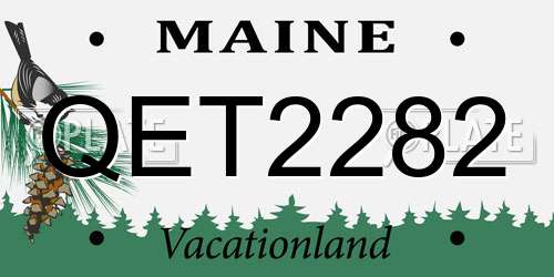 QET2282 Maine License Plate