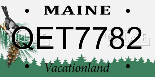 QET7782 Maine License Plate