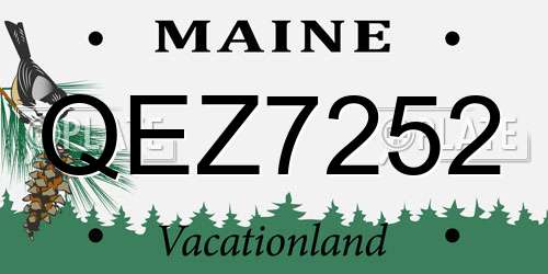 QEZ7252 Maine License Plate