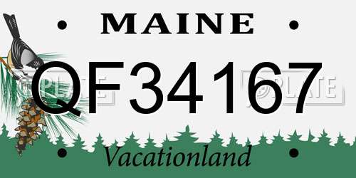 QF34167 Maine License Plate