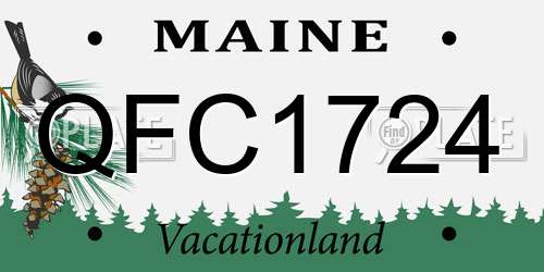 QFC1724 Maine License Plate