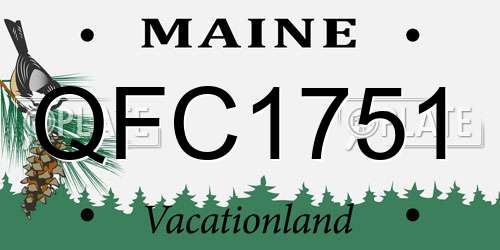 QFC1751 Maine License Plate