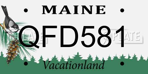 QFD581 Maine License Plate