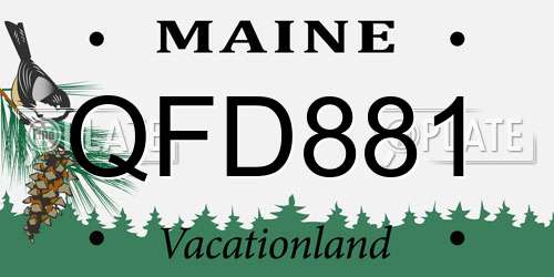 QFD881 Maine License Plate
