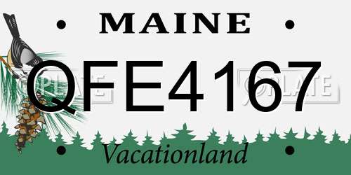 QFE4167 Maine License Plate
