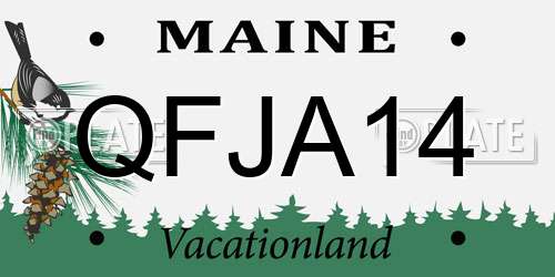 QFJA14 Maine License Plate