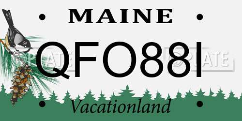 QFO88I Maine License Plate