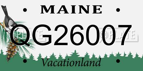 QG26007 Maine License Plate