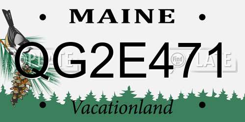 QG2E471 Maine License Plate