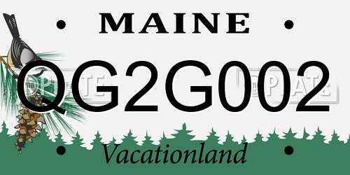 QG2G002 Maine License Plate