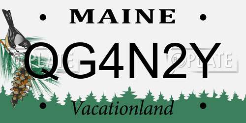 QG4N2Y Maine License Plate