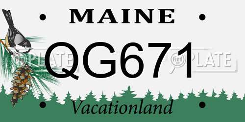 QG671 Maine License Plate