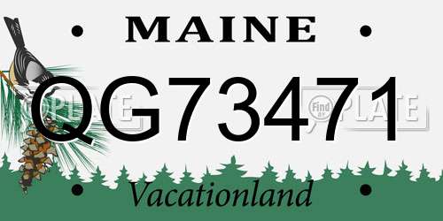 QG73471 Maine License Plate