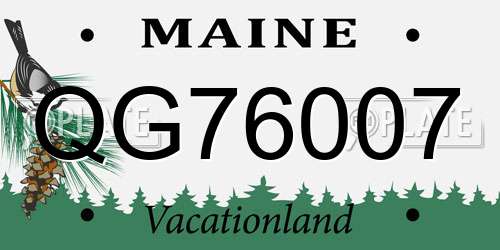 QG76007 Maine License Plate