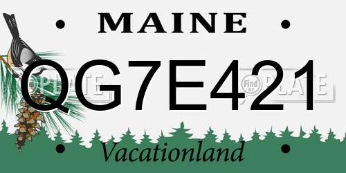 QG7E421 Maine License Plate