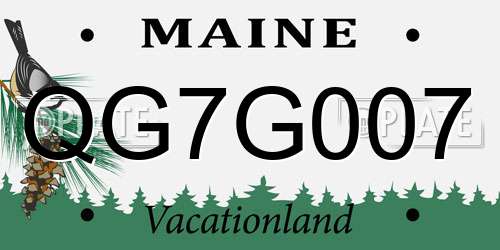 QG7G007 Maine License Plate