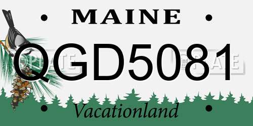 QGD5081 Maine License Plate
