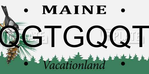 QGTGQQT Maine License Plate
