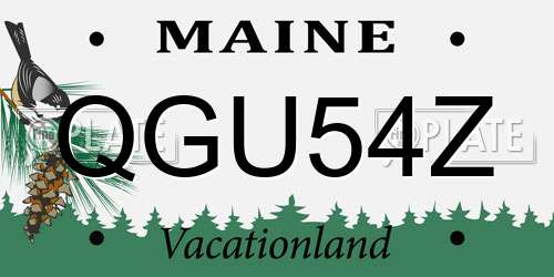 QGU54Z Maine License Plate