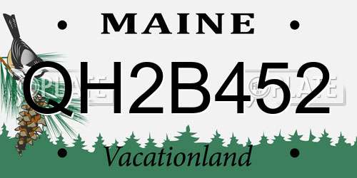 QH2B452 Maine License Plate