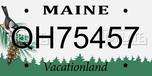 QH75457 Maine License Plate