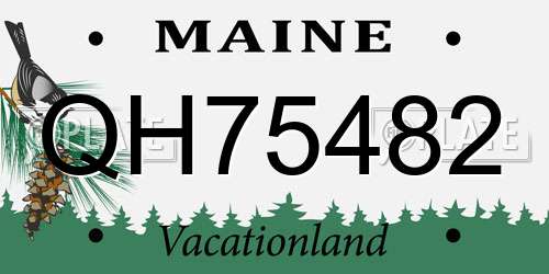 QH75482 Maine License Plate