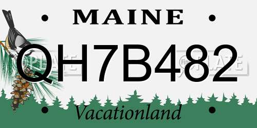 QH7B482 Maine License Plate