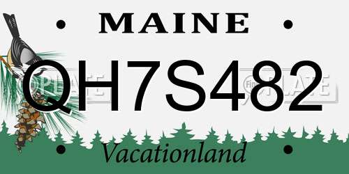 QH7S482 Maine License Plate