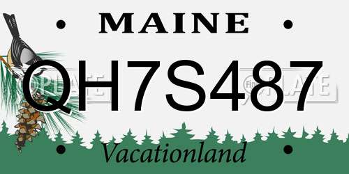 QH7S487 Maine License Plate