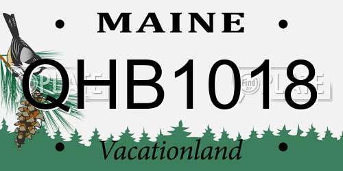 QHB1018 Maine License Plate