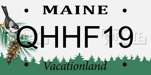 QHHF19 Maine License Plate