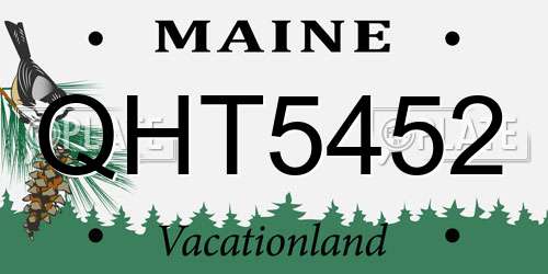 QHT5452 Maine License Plate