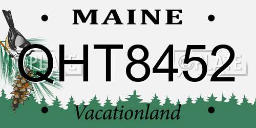 QHT8452 Maine License Plate
