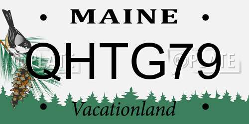 QHTG79 Maine License Plate