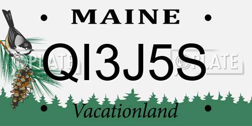 QI3J5S Maine License Plate